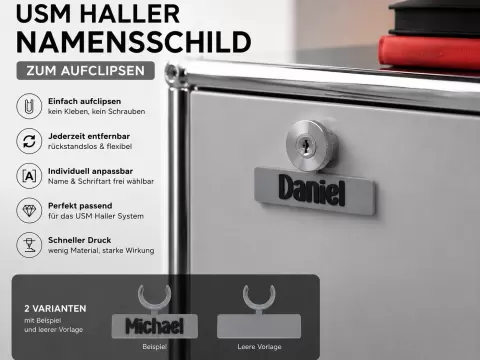 USM Haller Namensschild (individualisierbar)