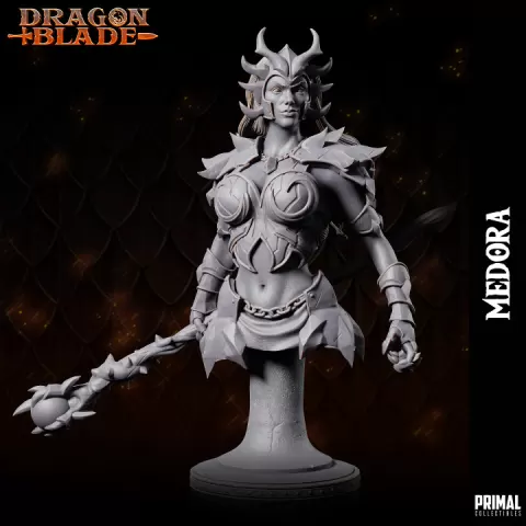 Dragon Dark Queen - Medora - Bust - September 2023 - DRAGONBLADE- MASTERS OF DUNGEONS QUEST by PRIMAL Collectibles