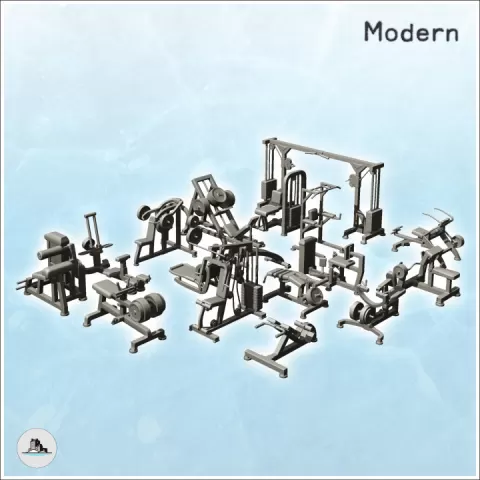 Sport equipment Machines for muscle training (12) - Cold Era Modern Warfare Conflict World War 3 RPG Post-apo by Hartolia Miniatures