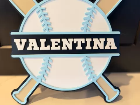 Baseball Sign with Editable Name