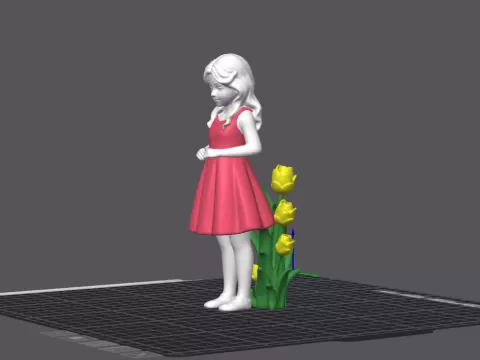 Flower Girl Statue Garden Effigy