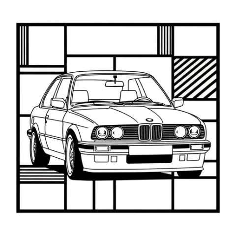 Geometric BMW E30 Wall Art