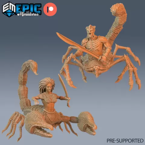 Scorpion Arachne Sword Team / Arachnid Female & Male / Evil Human Devil Hybrid / Poison Humanoid / Wild Southern Army / Hell Encounter by Epic-Miniatures