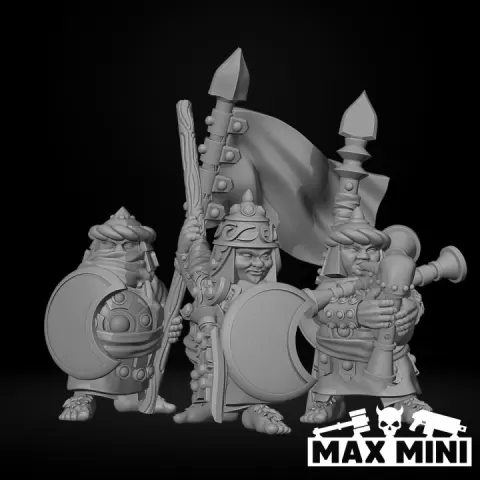 Halfling Sand Raider Spears Command by Max Mini