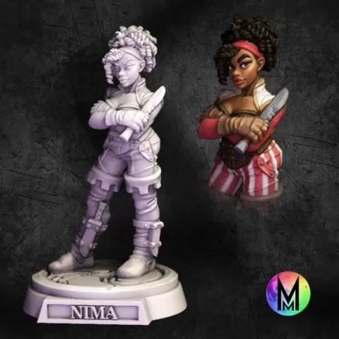 Female Rogue - Nima, Female Rogue ( Female Thief or Rogue ) by Moonlight Minis- Christine Van Patten
