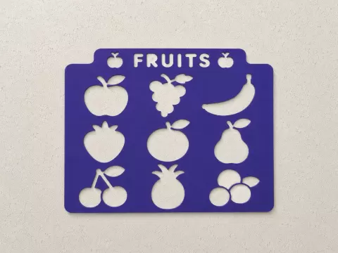 Fruits Tracing Stencil | Kids Drawing Template