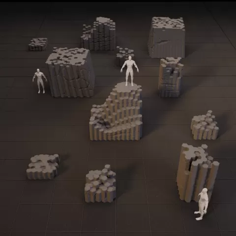 Basalt Hex Columns Terrain Set