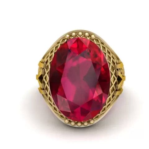 OVAL SHAPEDBIG STONE RING 3D PRINTABLE MODEL