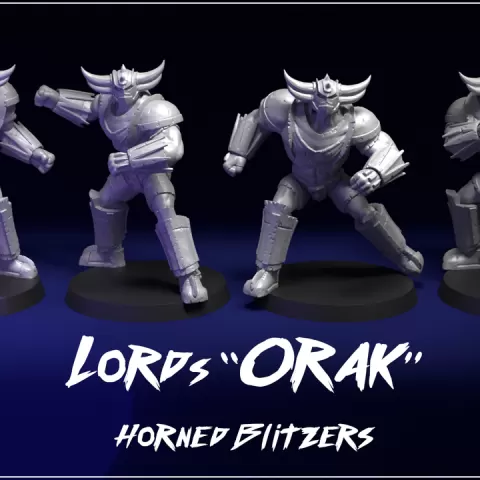 LORD ORAK 4 POSES - FANTASY FOOTBALL BLITZERS by Galladur's 3D printed models