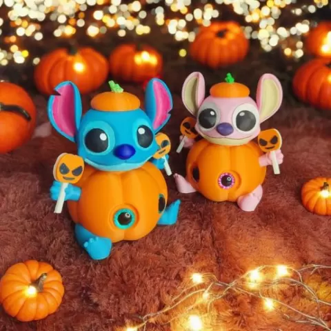 Stitch in a pumpking ( Split Version )