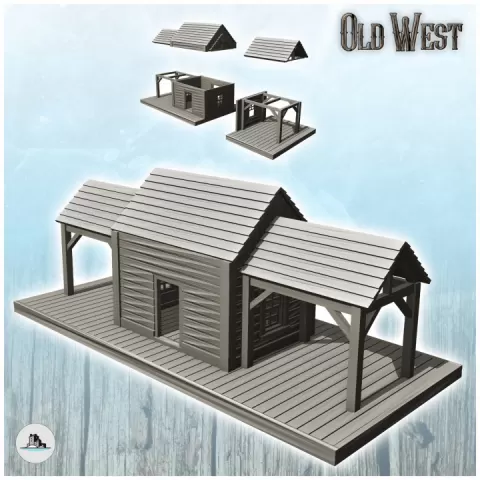 Western train station with double canopies (26) - USA America ACW American Civil War History Historical by Hartolia Miniatures