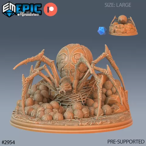 Giant Dungeon Spider Nest / Huge Cave Arachnid / Evil Crawler / Forest Arachne / Wild Animal Encounter by Epic-Miniatures