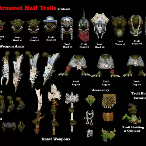 Modular Armored Half Trolls by MGMoogii