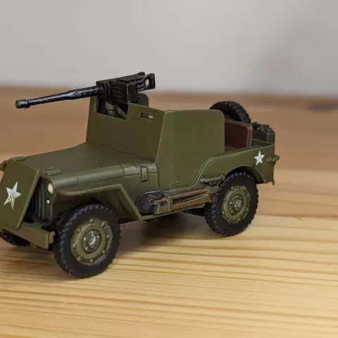 Armored Willys Jeep MB (Ford GPW, 4x4) with machine gun and twin bazooka (US, WW2) by Wargame3d