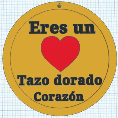 Tazo dorado llavero