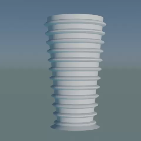 3D fluted vase