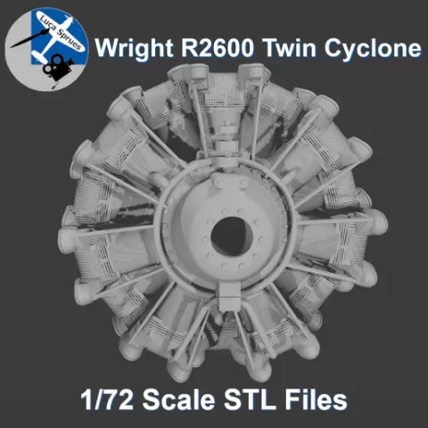 1/72 Scale Wright R2600 Twin Cyclone Engine Model Kit Upgrade