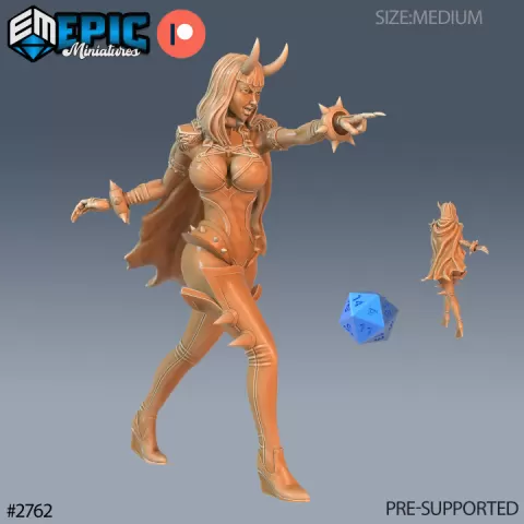 Wingless Lower Succubus Pointing / Female Devil Magician / Lust Demon / Evil Seduction Humanoid / Hell Army by Epic-Miniatures