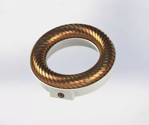 Rodin Coil Torus .STL 136mm. x 24mm. Jack 3.5 mm. Diameter with Base | File STL | iToroid Vortex Wav