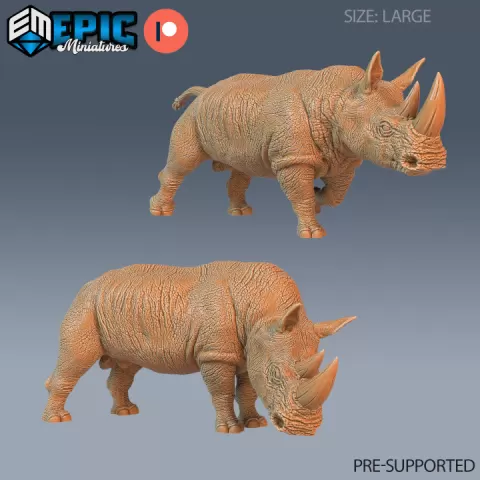 Rhino Set / Rhinocero / Wild Southern Animal / Utopian Predator / African Encounter by Epic-Miniatures