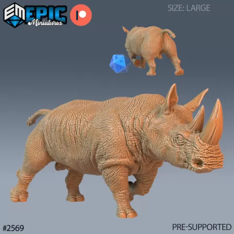 Rhino Walking / Rhinocero / Wild Southern Animal / Utopian Predator / African Encounter by Epic-Miniatures