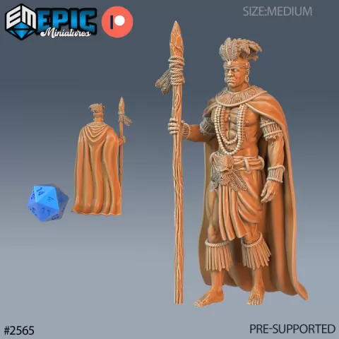 Spear Warrior / Utopian Guard / Southern Mystical Fighter / Male African Guardian by Epic-Miniatures