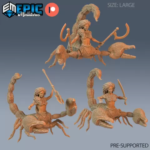 Scorpion Arachne Set / Arachnid Human Hybrid / Female Poison Humanoid / Wild Southern Animal / African Encounter by Epic-Miniatures