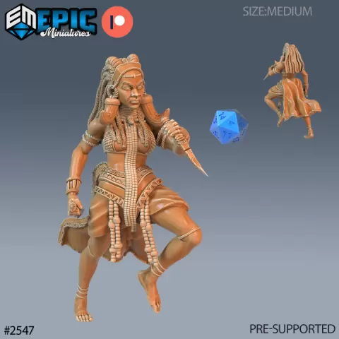 Tribe Princess Dagger / Utopian Warrior / Mystical Fighter Lady / Female African Encounter by Epic-Miniatures