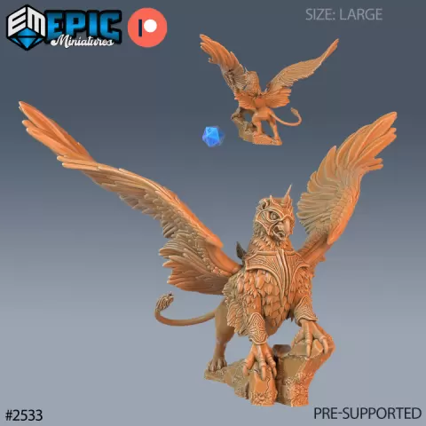 Griffin Armored Mount / Gryphon / Heavenly Flying Beast / Lion Eagle Hybrid / Angelic Encounter by Epic-Miniatures