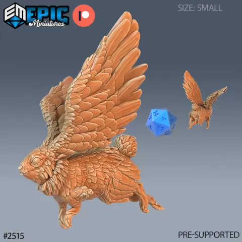 Flying Rabbit Airborn / Angelic Bunny Warrior / Heavenly Rodent Fighter / Hare Army by Epic-Miniatures