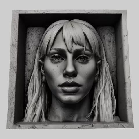 Lady Gaga head relief singer
