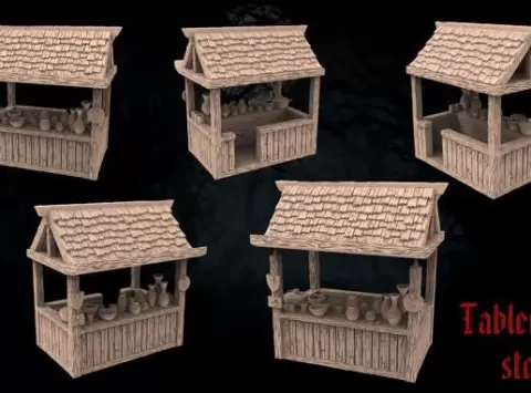 Medieval town - tableware store