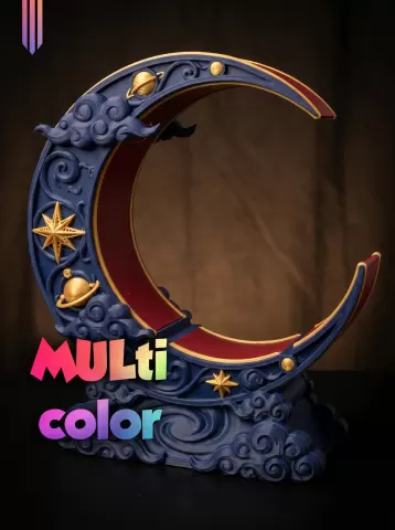 Celestial Crescent Moon 3MF | Decor Multi-Color | Space Art