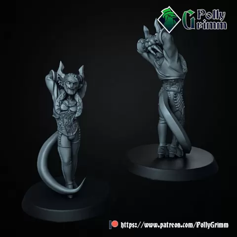 Tabletop fantasy miniature. Sexy tiefling man male courtesan by PollyGrimm