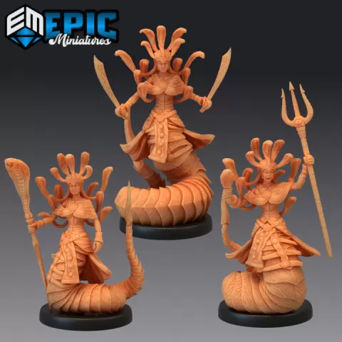 Gorgon Sisters Euryale Set / Medusa Sister / Half Snake Woman / Female Lamia by Epic-Miniatures