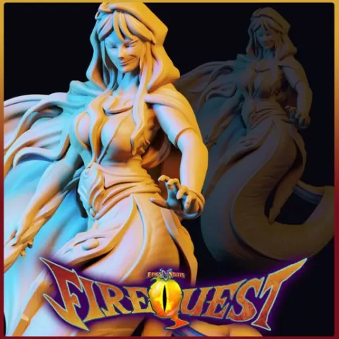 The Witch, Fire Quest Miniature - Pre-Supported