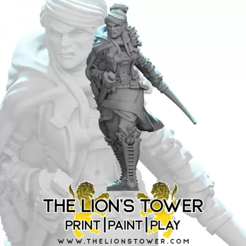 Luisa Marques - Female Human Ranger (32mm scale presupported miniature) by The Lion's Tower Adventurers Guild