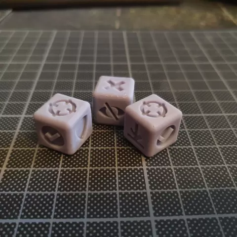 Action Dice Token for One Page Rules, Grimdark Future by Gobboleone