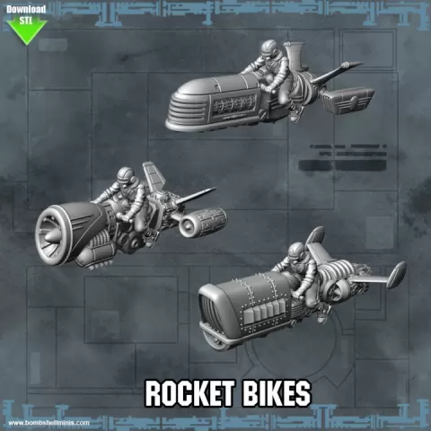 Rocket Bikes Set by Bombshell Miniatures