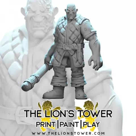 Morty Von Thumper - Human Brute (32mm scale presupported miniature) by The Lion's Tower Adventurers Guild