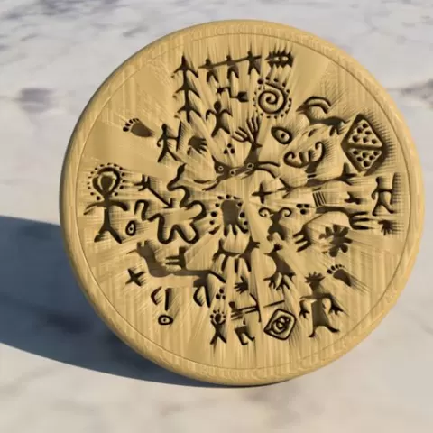 🖼️ Petroglyph-Inspired Coaster 🖼️