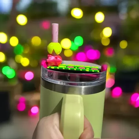 PacMan and Ghost Stanley Straw Toppers
