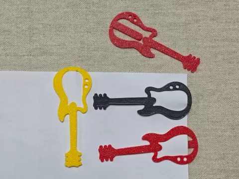 Guitar Paper Clip Bookmark - Marks Page & Line