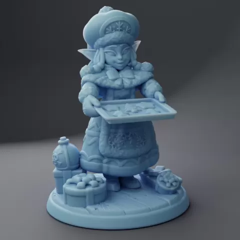 Mrs. Gobbo Claus ( Female Goblin / Ms Claus / Winter Holiday Diorama ) by Twin Goddess Miniatures
