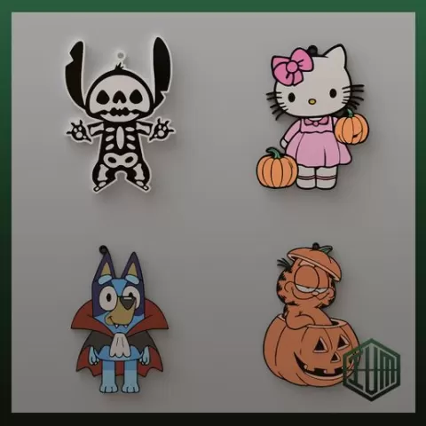 MULTICOLOR HALLOWEEN KEY RINGS PACK