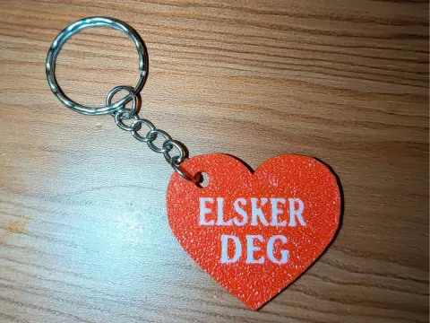 Heart Keychain Elsker deg