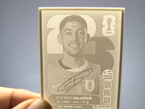 Cromo en 3D de Fede Valverde (Album Panini 2026)