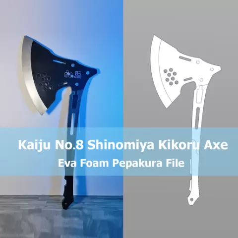 Kaiju No 8 Shinomiya Kikoru Axe Weapon pepakura/PDO/EVA Foam/3d model
