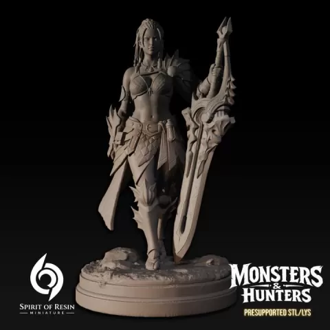 AMBRA, SUPERVISOR OF THE EXPEDITION HUNTRESS by Spirit of Resin Miniatures