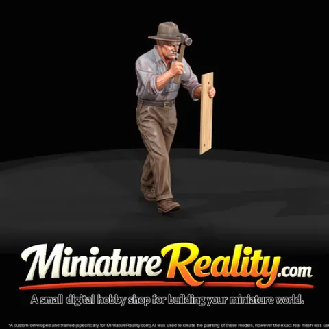 1920S FARMERS Barn repair man (1920) - HO 1:87 Master STL (print at any scale)